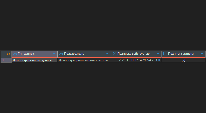 Демонстрационная подписка